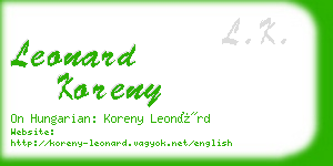 leonard koreny business card